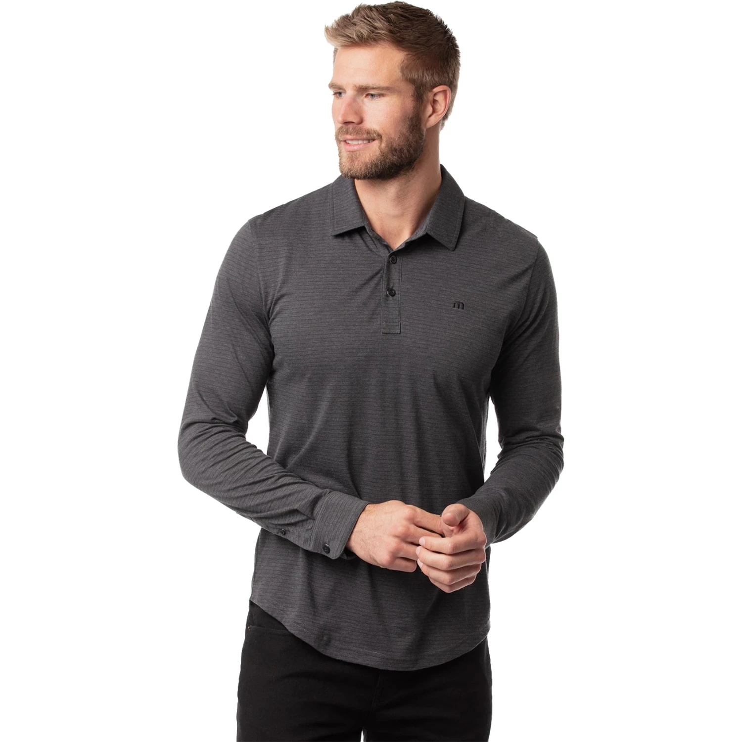 TravisMathew Kickoff Mens Longsleeve Golf Polo 1 TravisMathew Kickoff Mens Longsleeve Golf Polo