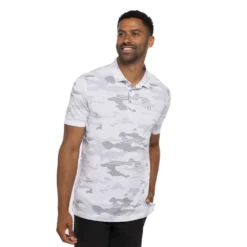 TravisMathew Heater Camo Mens Golf Polo -Travismathew 24370 WHITE