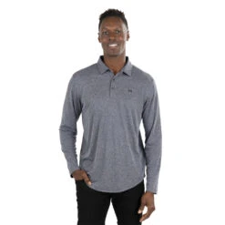 TravisMathew Wilderness Mens Long Sleeve Golf Polo 6 TravisMathew Wilderness Mens Long Sleeve Golf Polo -Travismathew 27020 HTHRBLACK0HBL