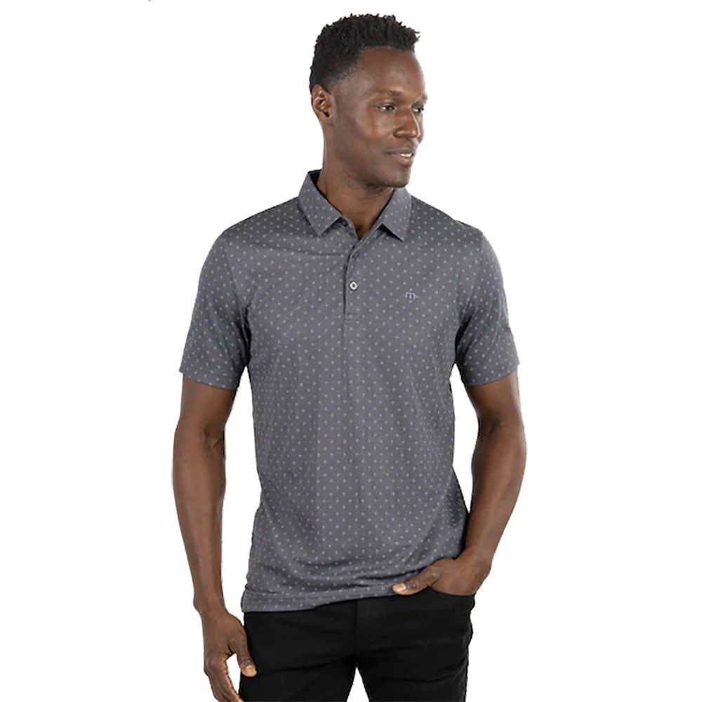 TravisMathew Eagle Peak Heather Dark Grey Mens Golf Polo 1 TravisMathew Eagle Peak Heather Dark Grey Mens Golf Polo